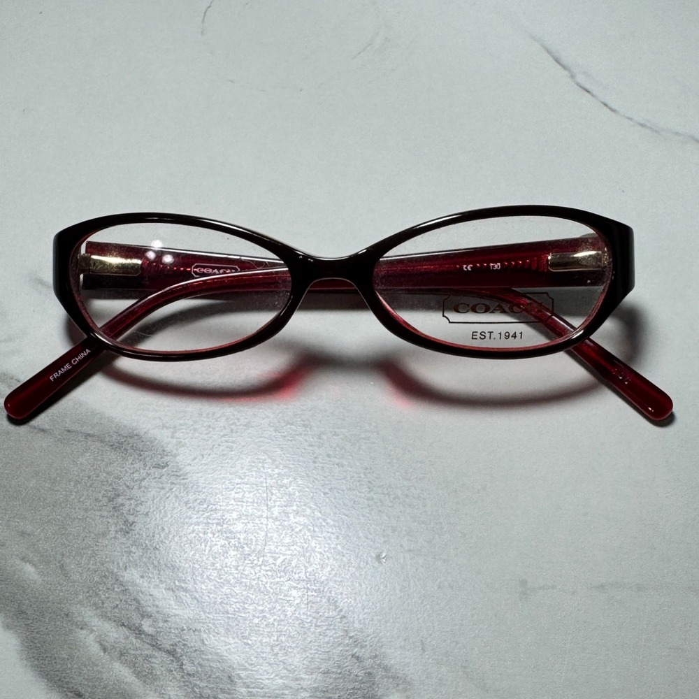 Coach Tamsin 2040 Brown Burgundy Oval Eyeglasses Frames 130mm